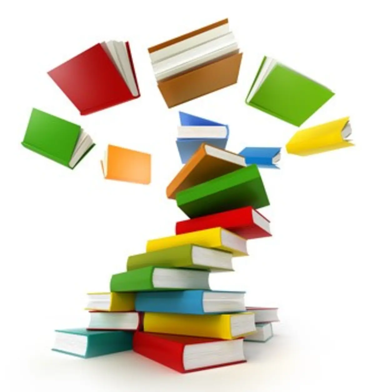 Logo der Stadtbücherei Kolbermoor sind bunte gestapelte Bücher
